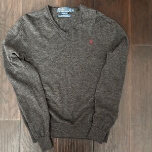 Polo Ralph Lauren Charcoal V-Neck Sweater